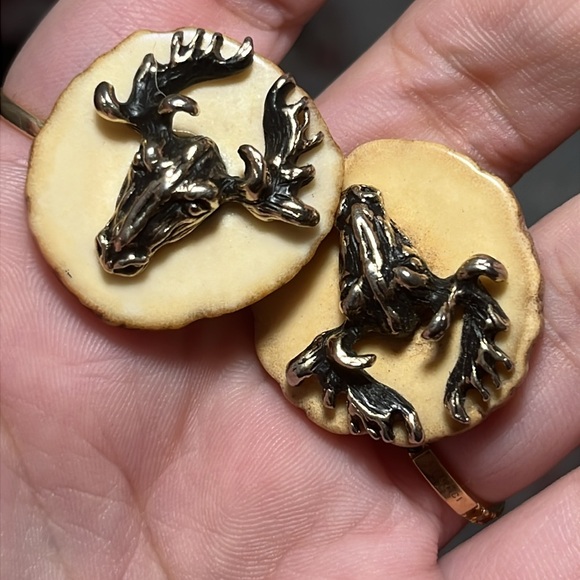 Antler Design cufflinks stag - Picture 2 of 5